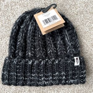 New with tags! The North Face Rhodina Beanie, Black and White Marled